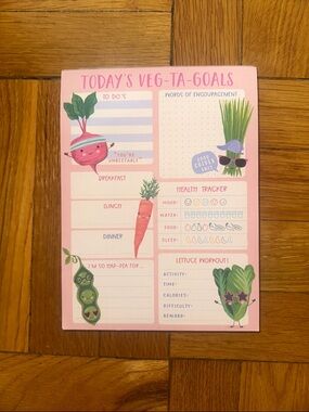 Pink "Today's Veg-Ta-Goals" Notepad